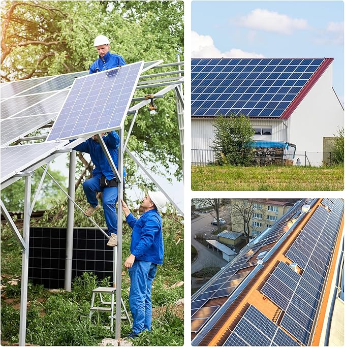 Bifacial 100W Solar Panel Kit with 10A PWM Charge Controller Cables Connectors &amp Mounting Brackets for RV Boat Marine Home Outdoor Off-Grid Solar System (200W Kit)