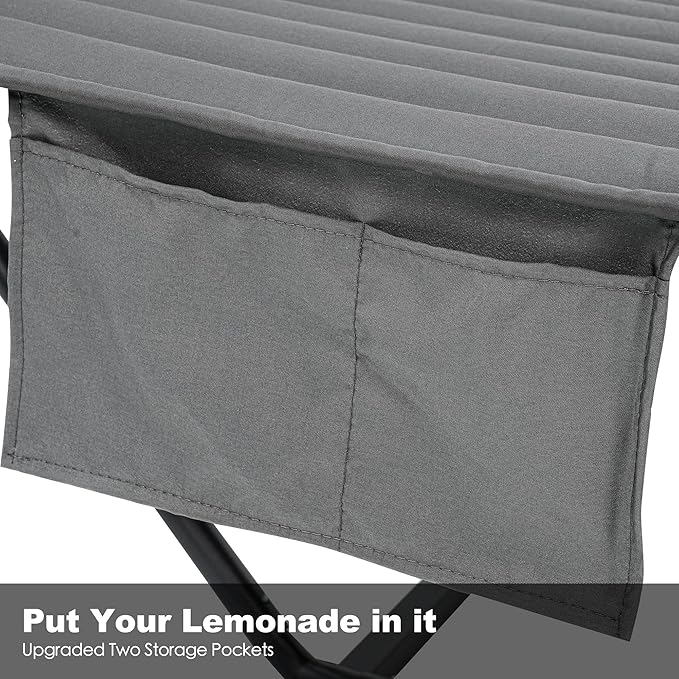 GAFETE 2 Person Hammock with Stand for Outside Heavy Duty Steel Stand 55inch Double Hammocks Large Removable Pillow Storage Bags Max 475 lbs Capacity (Haze Gray)
