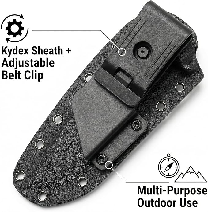 Fixed Blade Knife with Sheath 3.9 D2 Steel Survival Knives for Camping Bushcraft Hunting Ergonomic G10 Handle Outdoor Survival Gear Gift for Men Green