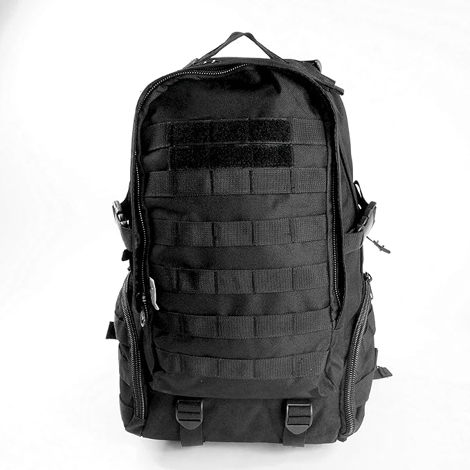 All_Fine Heavy Duty Tactical Travel Backpack Student Laptop Bookbag Durable Quality Military Molle Army Pack Outdoor Hiking Camping Traveling Rucksack Black Medium