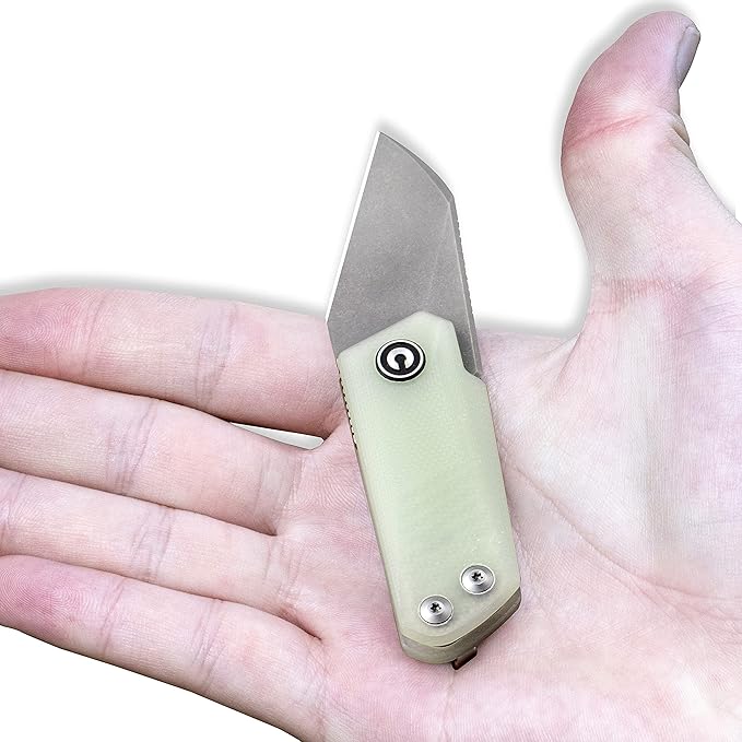 CIVIVI Ki-V Front Flipper Pocket Knife Double Detent Slip Joint Small Folding Knife with Deep Carry Pocket Clip For Easy EDC C2108A (Natural)