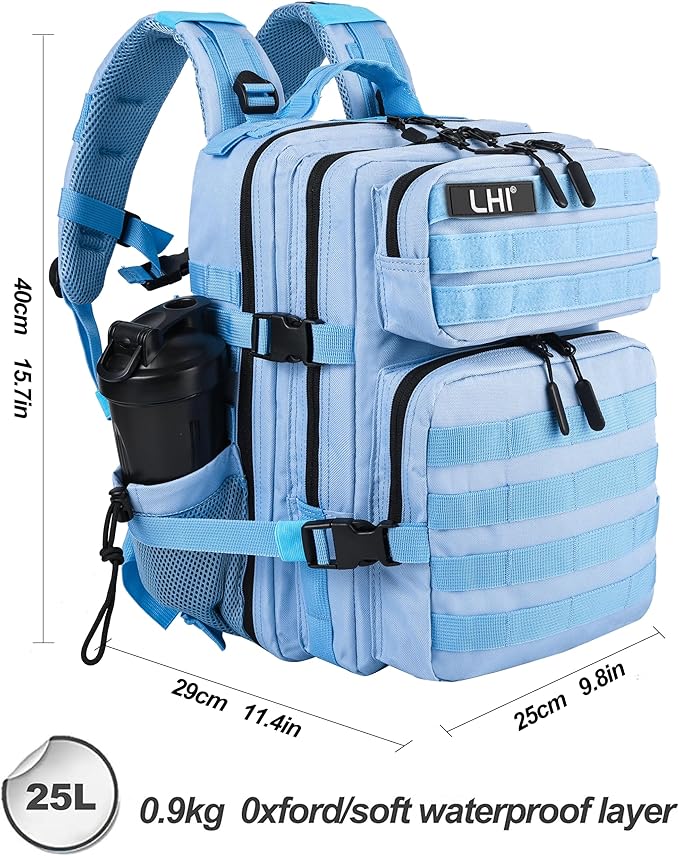 LHI Tactical Military Backpack for Men and Women 25L/35L Army Assault Pack Bag Small Rucksack with Bottle Holder