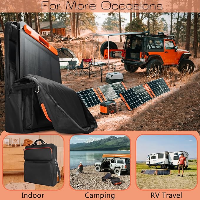 Solar Panel Storage Bag Compatible with 2 Jackery 100W / 200W Padded Portable Solar Panel Travel Bag Compatible with Jackery SolarSaga (100W | 25.2×22×4.5)
