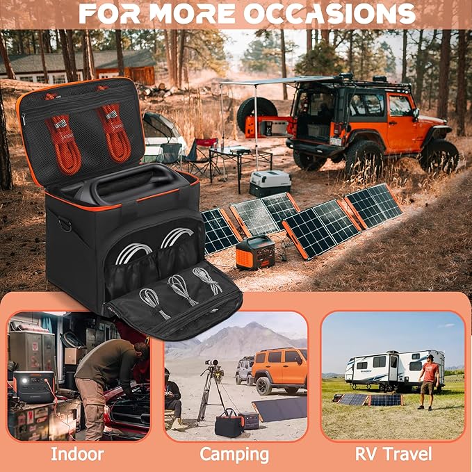 Portable Power Station Storage Bag - Heavy Duty Organizer Case with Adjustable Shoulder Strap &amp Multi-Pocket Design