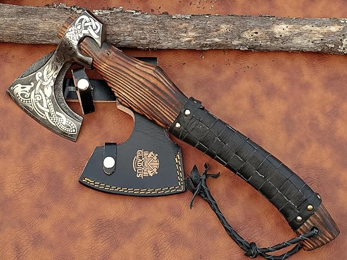 | Exquisite Handmade Viking Axe - Ideal for Collectors &amp Enthusiasts | Authentic Artisan-Crafted | Medieval Styled Axe with Durable and Robust High Carbon Steel (GC-AX05)