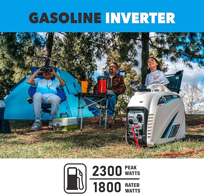 Pulsar PG2300iS 2300W Portable Super Quiet Gas-Powered Inverter Generator with USB Outlet &amp Parallel Capability CARB Compliant