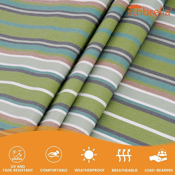 Lazy Daze Hammocks 12 FT Sunbrella Fabric Hammock not Fading with Spreader Bars and Free Pillow Fits for 2 Persons All Weather and Fade Resistant 450 lbs Capacity Foster Surfside with RAIN Finish