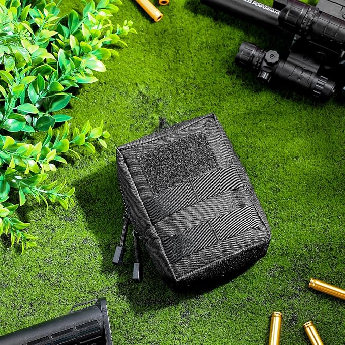Cunno 8 Pcs Molle Pouches Tactical Molle Pouch Vest Pouch Cell Phone Belt Pouch Waterproof Waist Bag Pack Utility EDC Pouch Bag Compact Accessories Gadget Pocket Organizer