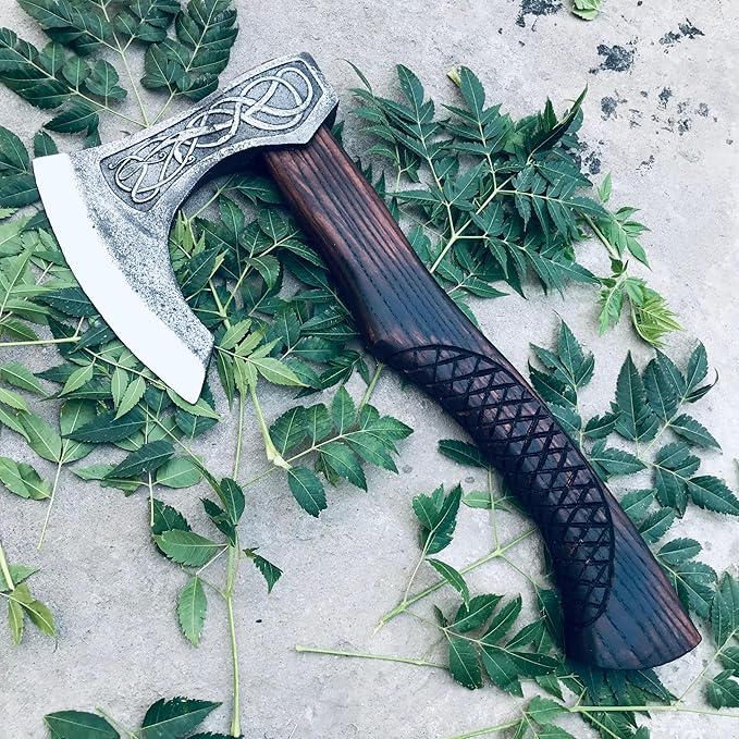 22 Viking Axe Norse Axe || Real Dane Axe Tomahawk Viking Ax Hatchet Beared Camping Axe Viking Gift for Him Prop Tool