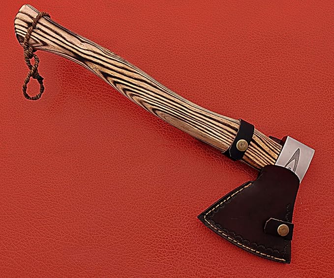 Smart &amp Sharp Hand Forged Viking Axe Etched on The Carbon Steel Forged Engraved Axe SS-17403 (ash Wood)