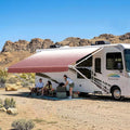 Suncode RV Awning for RVCamper&ampTravel Trailers–Manual RV Awning Complete KitManual Camper AwningRV Roll Out Awning– 13x8Ft – White Frame &ampBurgundy Fade