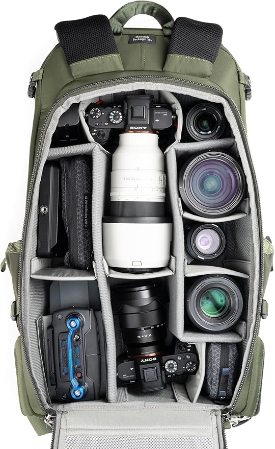 Think Tank BackLight 36L Camera Daypack Backpack for DSLR Mirrorless Photography and Video - Montane Green