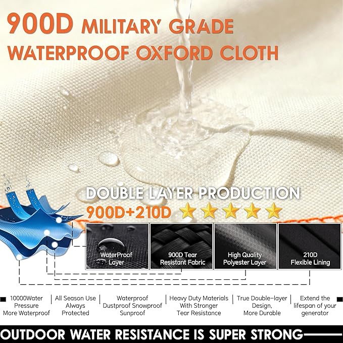 Generator coverGenerator Covers While RunningAll Season Protection for GeneratorHeavy Duty Waterproof Generator Covers for Outsidebeige (beige 28L x 20W x 20H)