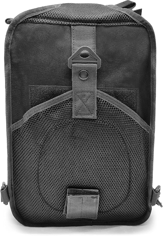 Silfrae Tactical Sling Bag Military Single Shoulder Backpack Chest Bag Range Bags (Black)