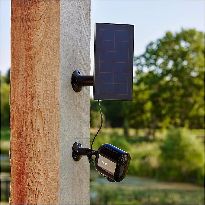 Arlo Solar Panel Charger VMA5600B Works with Arlo Pro 5S 2K Pro 4 Pro 3 Floodlight Ultra 2 Ultra and Go 2 Cameras (Renewed)