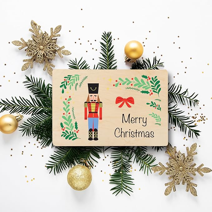 Creative Deco Personalized Christmas Tree Wooden Storage Box | 11.8x7.87x5.51in (+-0.5) | Hinged Lid Handles Engraving | Multiple Choice | Gift Box | Rough UNSANDED Keepsake Memory Souvenir Chest