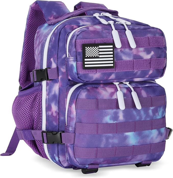 9L Mini Tactical Backpack for Men and Women Tactical Backpack Small for Hiking Small Tactical Bag (Purple Tie-Dye)