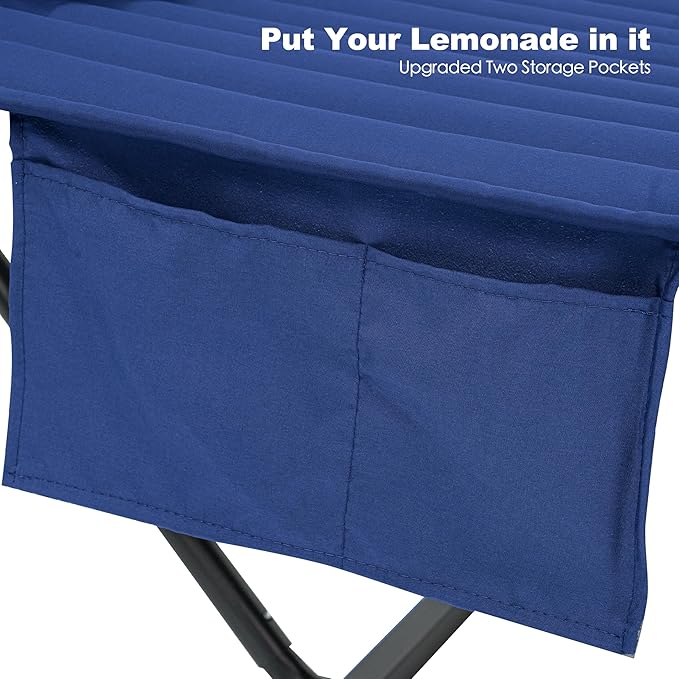 GAFETE 2 Person Hammock with Stand for Outside Heavy Duty Steel Stand Double 55inch Hammocks Large Removable Pillow Storage Bags Max 475 lbs Capacity (Blue)