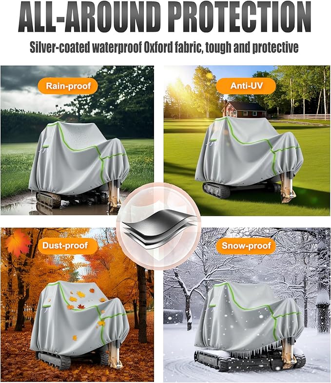 Mini Excavator Cover Fits 3000-4000 lbs Models Mini Excavator Covers Waterproof Compatible with Bobcat E20/Kubota U17/Caterpillar/John Deere 17G 600D Excavator Cover Heavy Duty Excavator Cover.