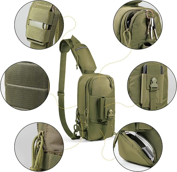 Sling Backpak Tactical Chest Pistol Bag Shoulder Bags Crossbody Sling Backpack Holster Bag for Concealed Carry