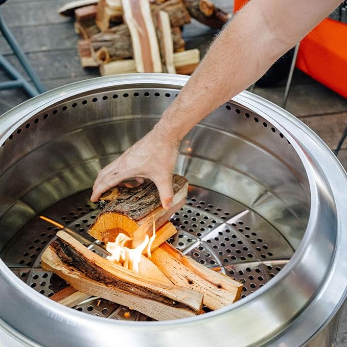 Solo Stove Yukon Essential Bundle | Portable Smokeless Fire Pit Stainless Steel for Wood Burning Incl. Yukon Fire Pit Lid and Stand Diameter: 27in Height: 19.8in Weight: 40.35lbs