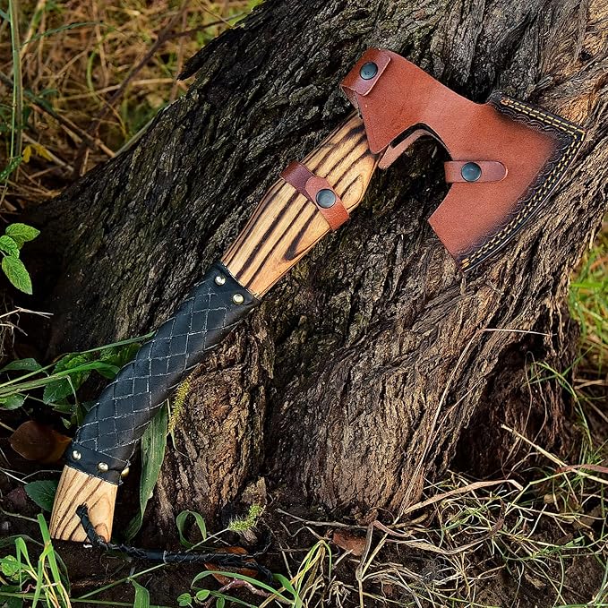 SS SMART &amp SHARP SPORTS INC Custom Handmade High Carbon Steel Viking Axe Real HatchetGift for hIm17.5 inches SS-17603 (Medieval Axe)