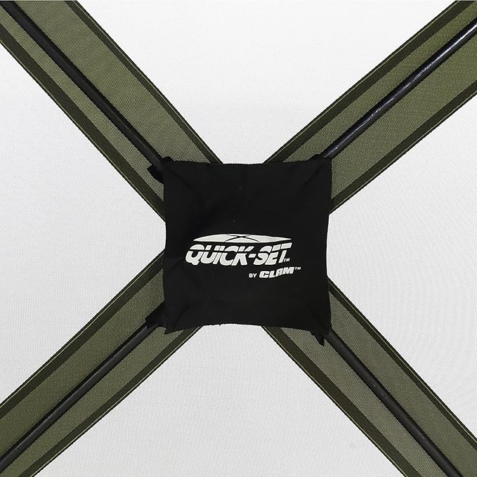 CLAM Quick-Set Pop Up Screen Tent Traveler 6 x 6 ft Instant Setup Green Portable Outdoor Shelter Compact Bug-Free Canopy Tent for Camping Fishing Backyard - Green