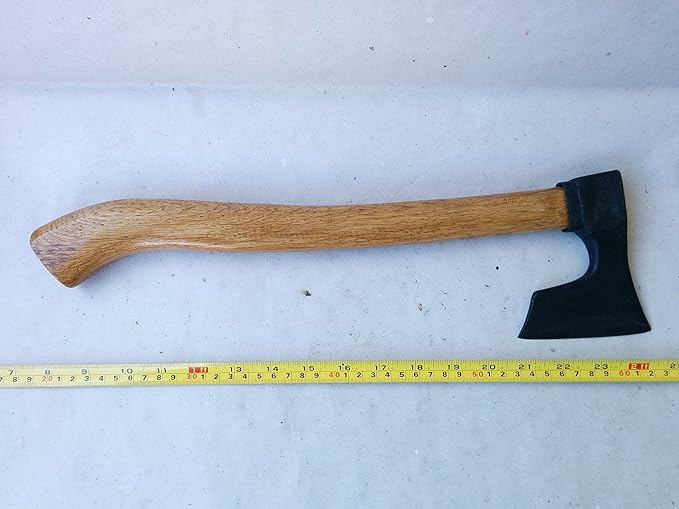 Viking Bearded Axe/Hatchet 14 inches 580 gr Black Alloy Steel Wood Handle Compact Size Great for Camping or Backpacking