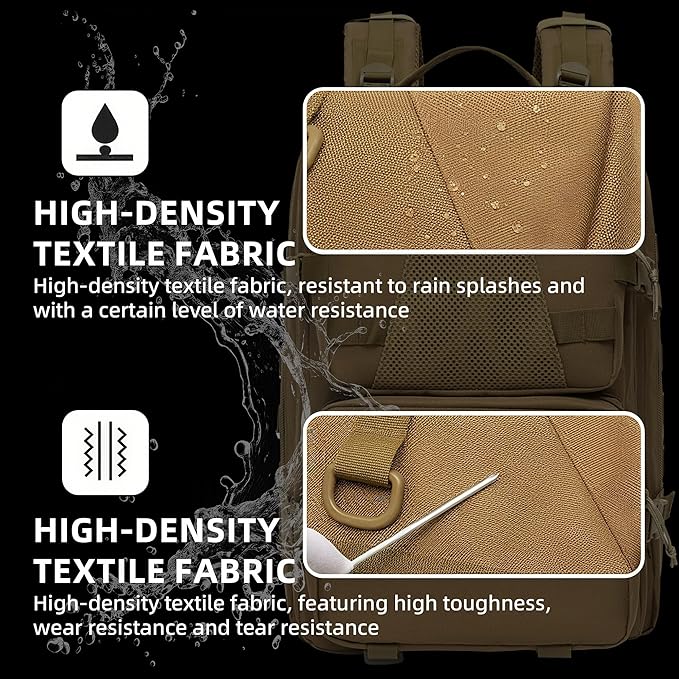 aiGear 50L Military Tactical Backpack 3 Days Assault Pack Large Day Backpack for Men Molle Army Bug Out Bag Waterproof Heavy Duty Hiking Trekking Rucksack - Green Camo