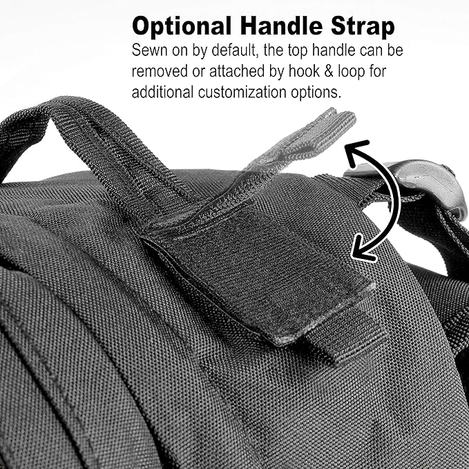 All_Fine Heavy Duty Tactical Travel Backpack Student Laptop Bookbag Durable Quality Military Molle Army Pack Outdoor Hiking Camping Traveling Rucksack Black Medium
