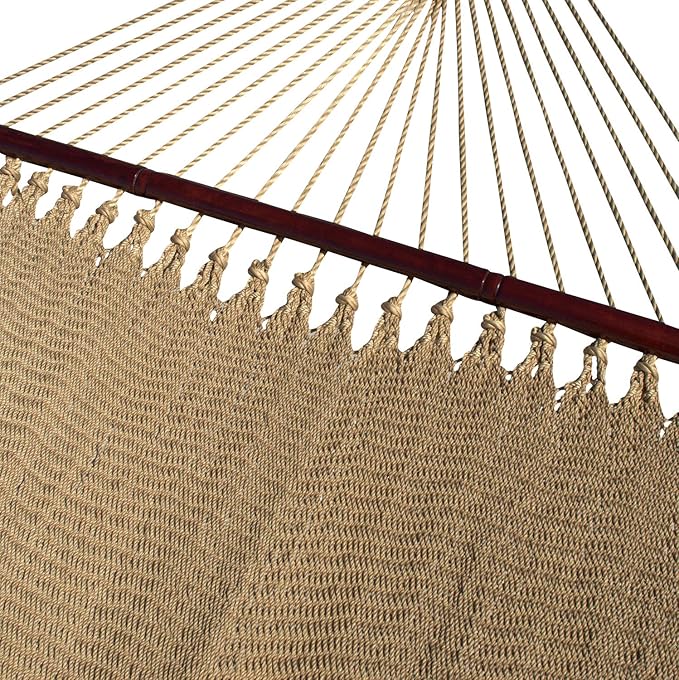 Double Caribbean Hammock - Soft-Spun Polyester - 48 inch (TAN)