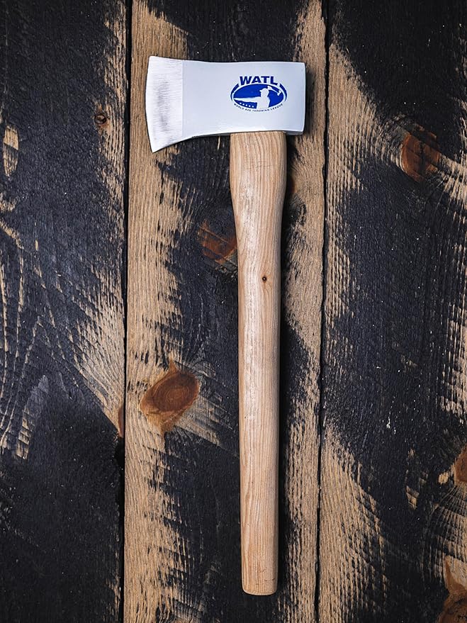 The NEW 19 Handle Competition Thrower: World Axe Throwing League Premium Competition Throwing Axe with Throwing Hatchet Hickory Wooden Handle