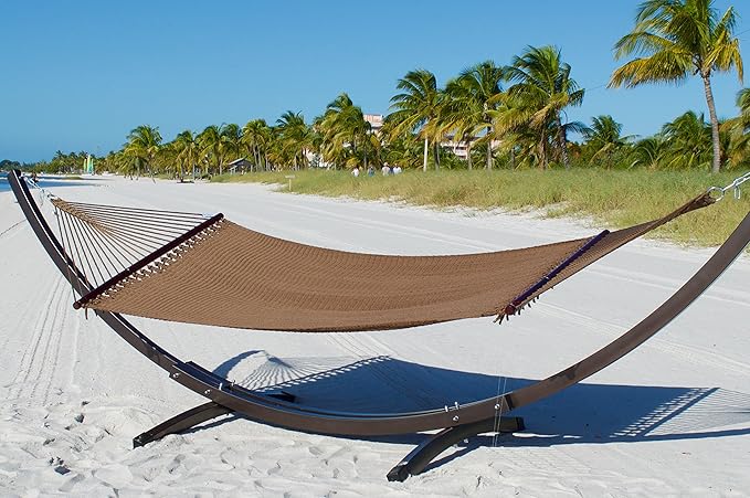 Double Caribbean Hammock - 48 inch - Soft Spun Polyester - Mocha