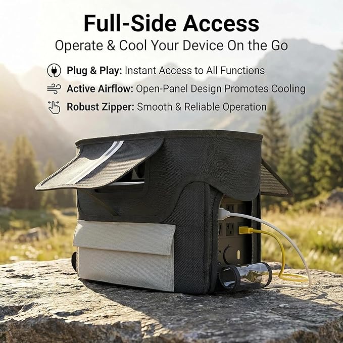 Protective Storage Bag Designed for ECOFLOW DELTA Waterproof and Heavyduty with Portable Opennings for Outside Organizer for Camping for Delta 2 &amp Extra Battery