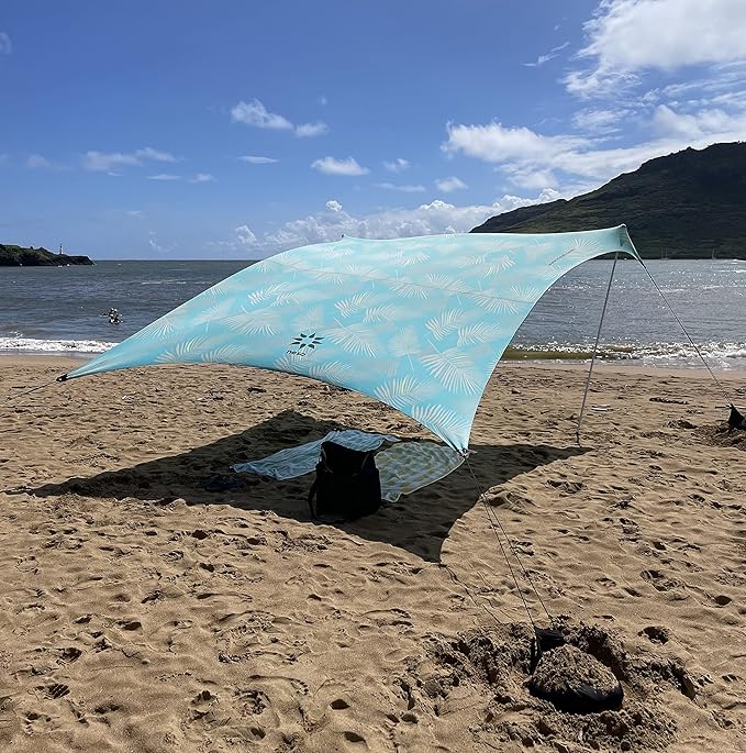 Neso Grande Portable Beach Tent Sun Shelter - Lightweight Beach Shade Canopy - Easy Setup for Family Outings - Patented Reinforced Corners - UPF 50+ Sun Protection