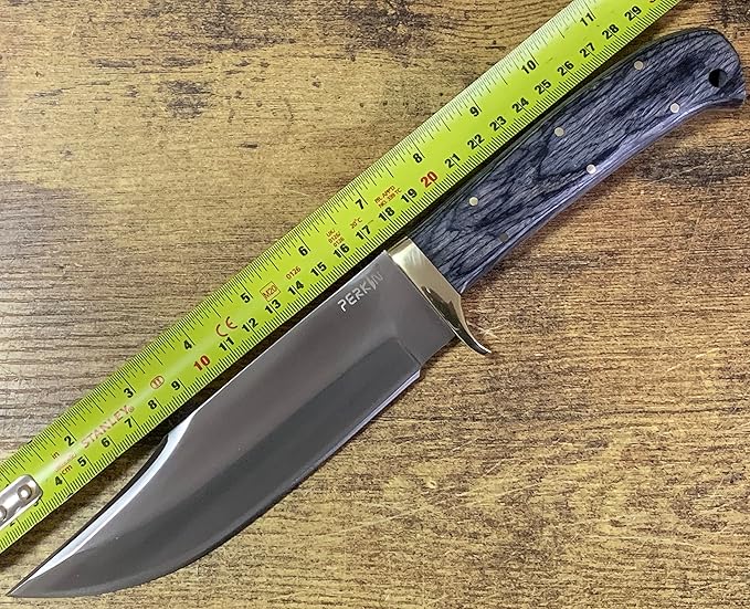 Perkin Fixed Blade Hunting Knives with Sheath-Custom Handmade Full Tang Bushcraft Fixed-Blade Knife for Camping Hiking and Outdoor Activities-Unisex Adults-PKH