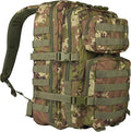 Mil-Tec Unisex Assault Pack - Rugged Durable Lightweight Ergonomic Versatile Tactical Outdoor Camping Hiking Backpack with Adjustable Padded Shoulder Straps &amp MOLLE Loops Vegetato Woodland Camo