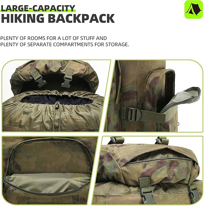 100L Camping Hiking BackpackMolle military Tactical rucksack backpackWaterproof Lightweight Hiking Backpack