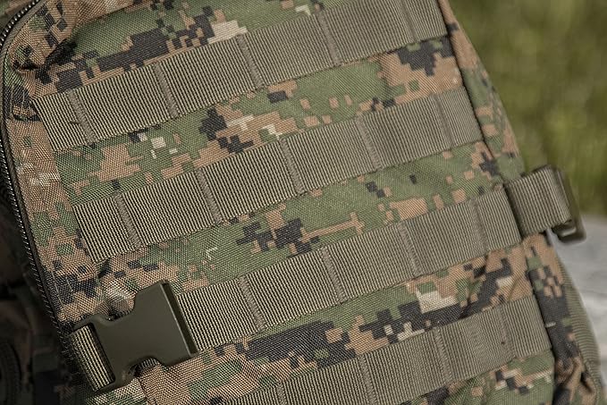 Mil-Tec Unisex Assault Pack - Rugged Durable Lightweight Ergonomic Versatile Tactical Outdoor Camping Hiking Backpack with Adjustable Padded Shoulder Straps &amp MOLLE Loops Digital Woodland Camo 3