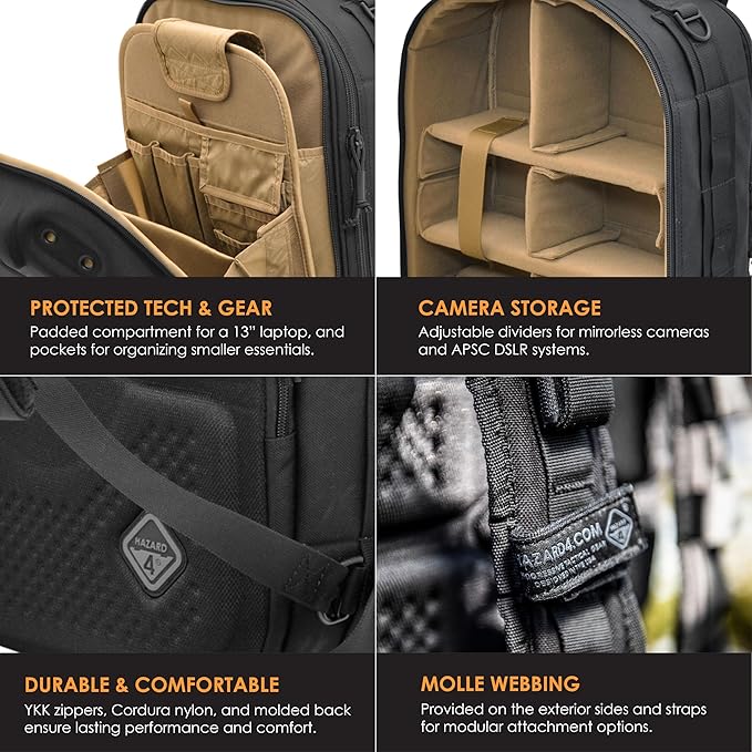 HAZARD 4 Grill - Hard Molle Photo Pack Optics/Drone Backpack Tactical Molle Camera Bag (24.1 L)