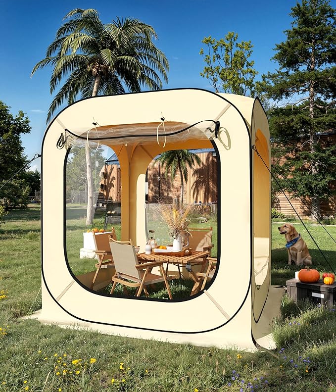 Pop up Bubble Tent with Waterproof &amp Vent Windows 6ft-10ft-12ft Camping Shelters Outdoor Garden Dome Igloo Transparent Sports Tent Screen Room for Patio Backyard Deck Sports Events
