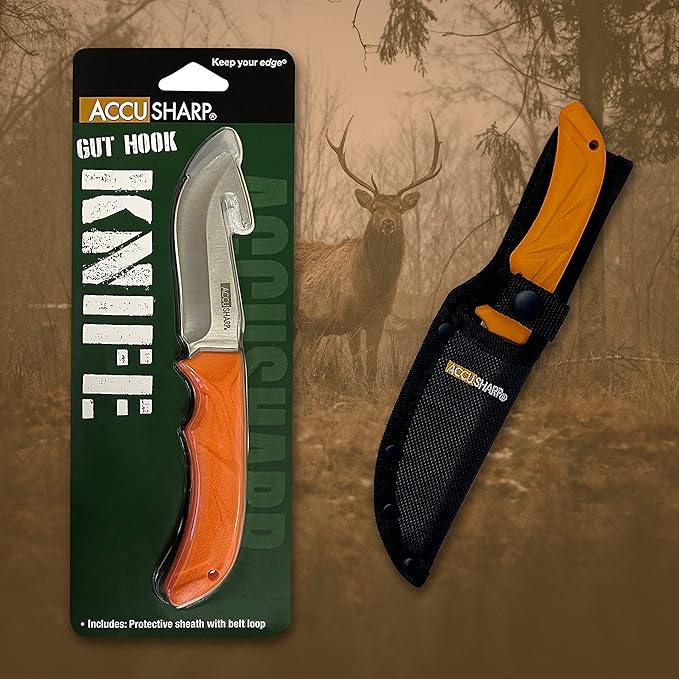 AccuSharp Bone Saw &amp Gut Hook Knife Bundle Ergonomic and Durable Cutting Tools with Sheaths Essential Hunting and Outdoor Toolkit