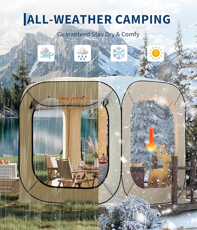 Pop up Bubble Tent with Waterproof &amp Vent Windows 6ft-10ft-12ft Camping Shelters Outdoor Garden Dome Igloo Transparent Sports Tent Screen Room for Patio Backyard Deck Sports Events