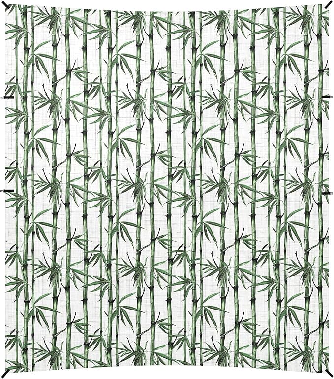 ALAZA Green Bamboos Beach Tent Sun Shelter UPF50+ Protection Beach Shade Canopy w/ 4 Sandbags for Outdoor Camping Fishing Backyard Fun Picnic 10x9 ft