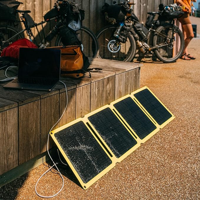 SunJack – 60 Watt Foldable Solar Panel ETFE Waterproof Portable Solar Panel with Kickstands USB-C PD30W USB-A QC3.0 DC Output Solar Panels for Camping Hiking Emergency Power