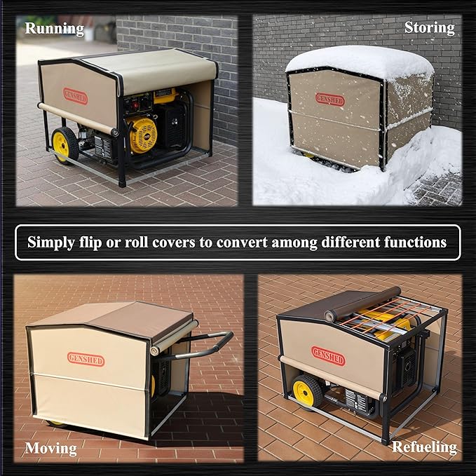 Generator Shed - Combining Generator Covers While Running &amp Generator Covers for Outside Storage into one. A Compact Generator Running Cover &amp Enclosure Built On Steel Frame (GCM)