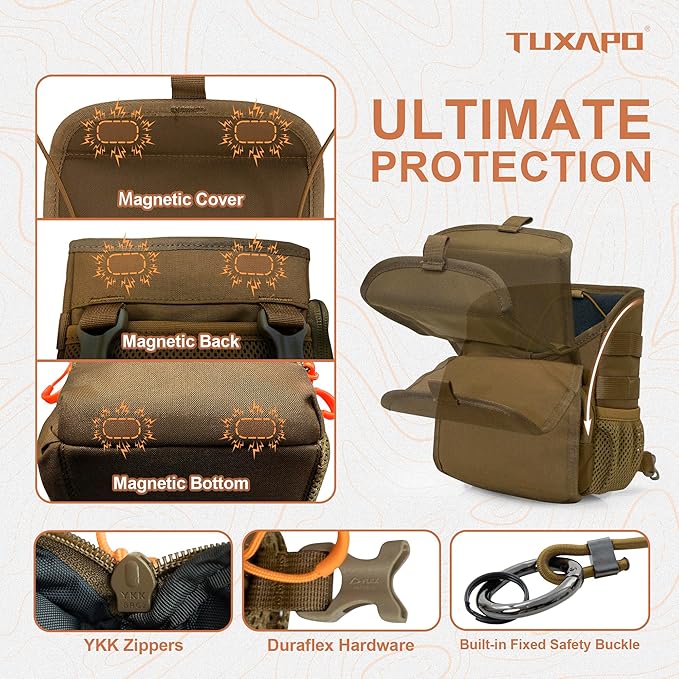 Binocular Harness Chest Pack with Rangefinder Pouch Bino Case for Hunting Hiking Shooting