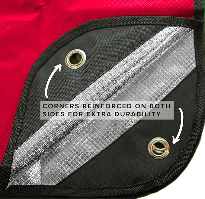 Arcturus All-Weather Outdoor Survival Blanket Thermal Emergency Blanket Reflective Heat Tarp with Grommets Lightweight for Camping Backpacking Hiking &amp Emergency Car Kits Red 60x82in