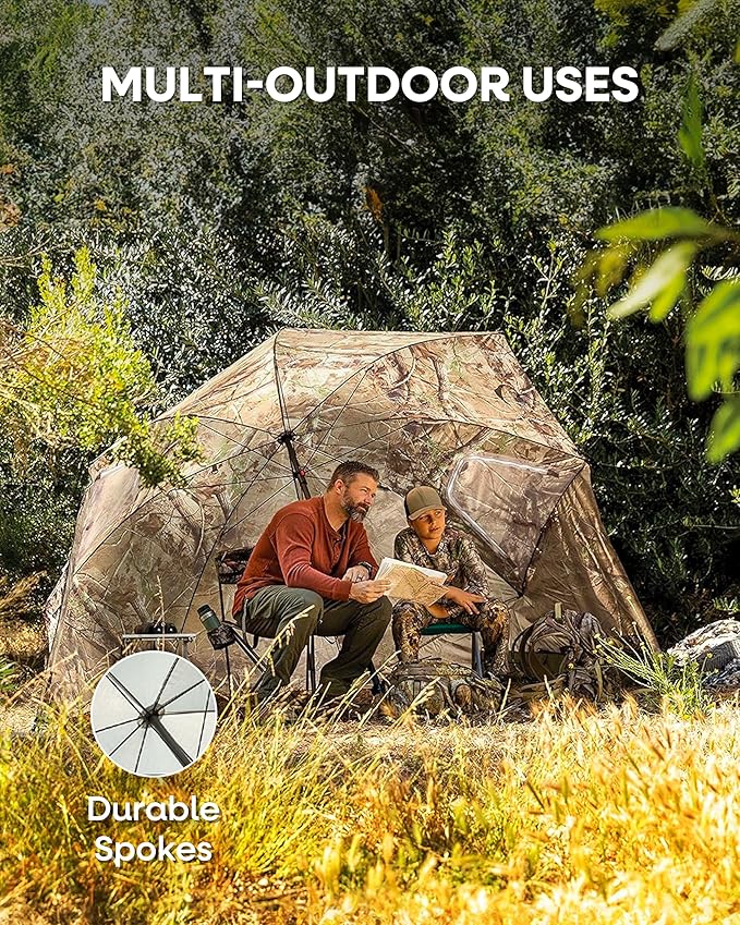 Sport-Brella Premiere UPF 50+ Umbrella Shelter with Patented Side Panels and Tilt Mechanism Heavy-Duty 1.25 Inch Center Pole Auger Anchor for Sand and Grass