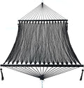 PNAEUT Double Rope Hammocks for Outside Handwoven Double Caribbean Hammock with Spreader Bar for Outdoor Indoor Max 600 lbs Capacity (Abyss)